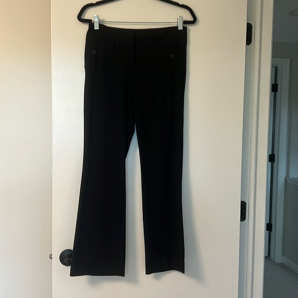Petite black flared dress pants